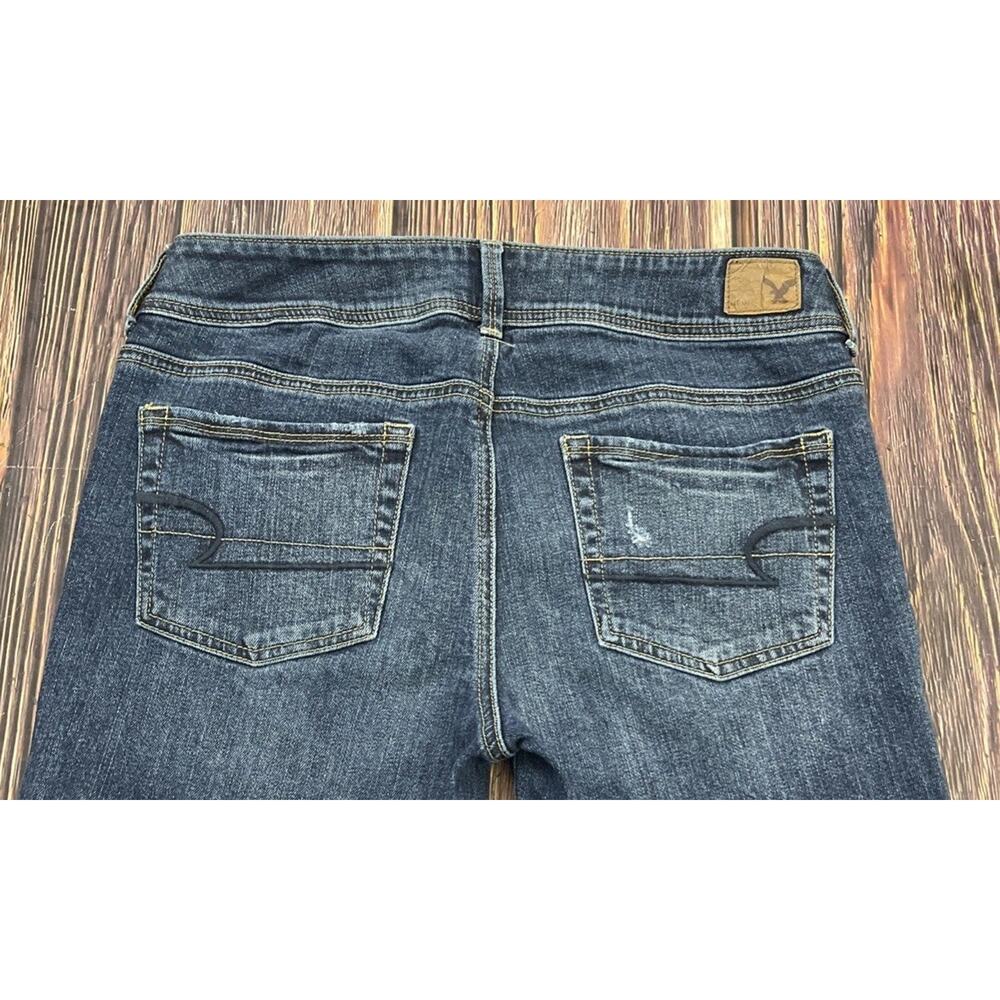 American Eagle 🌺 Kick Boot Med. Wash Jeans Womens Size 8 X-Long Stretch